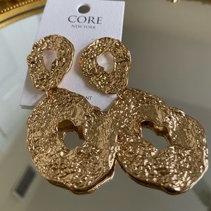 Gold Abstract Hanging Earrings